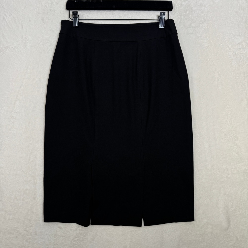 Ann Taylor Pencil Skirt Womens 2 Black Solid Knee Length Professional Career - Picture 5 of 11